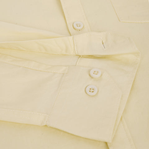 Men Cream Solid Cotton Shirt