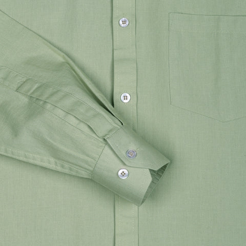Men Tea Green Linen Shirt