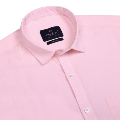 Men Pink Linen Shirt