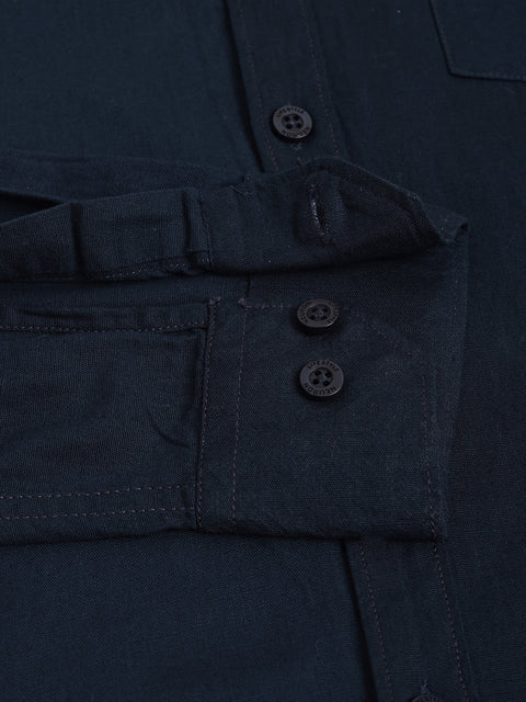 Men's Navy Blue Linen Shirt