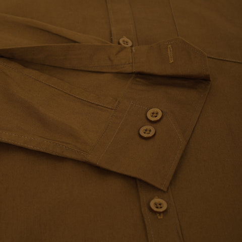 Men Brown Solid Cotton Shirt