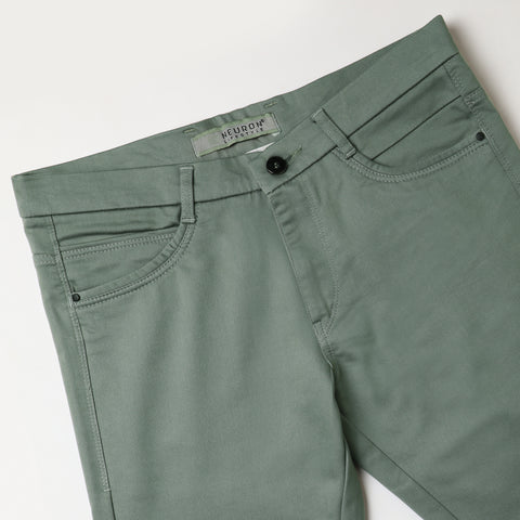 Men Steel Grey Trouser With Patch pocket