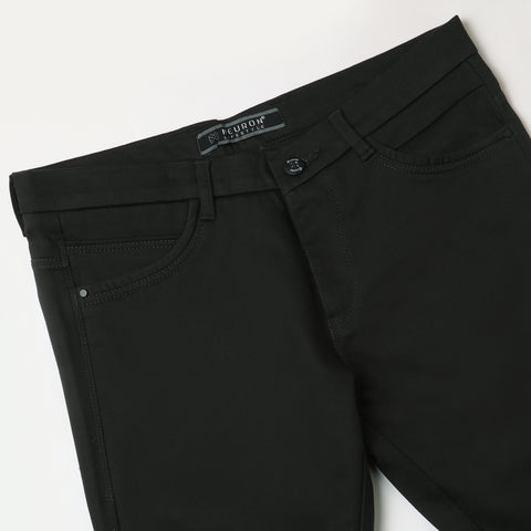 Men Carbon Black Trouser With Patch Pocket