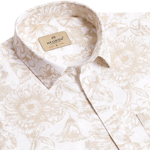 Brown Floral Printed Half Sleeves shirt