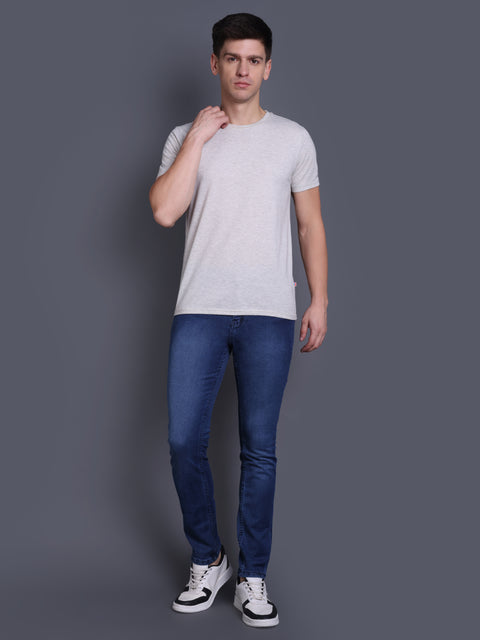 Men Denim Blue Regular Fit Jeans