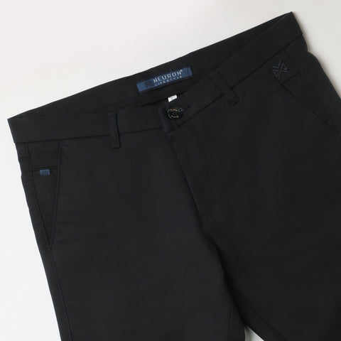 Men Navy Blue Trouser With Bone Pocket