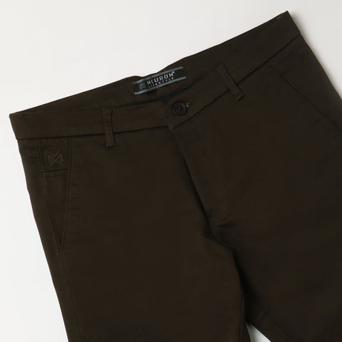 Men Chocolate Brown Cotton Chinos