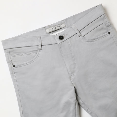 Men Ice Blue Trouser With Patch Pocket