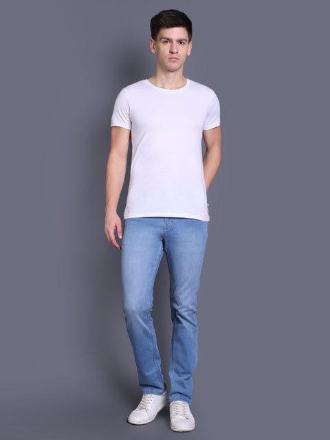 Men Ice Blue Regular Fit Jeans