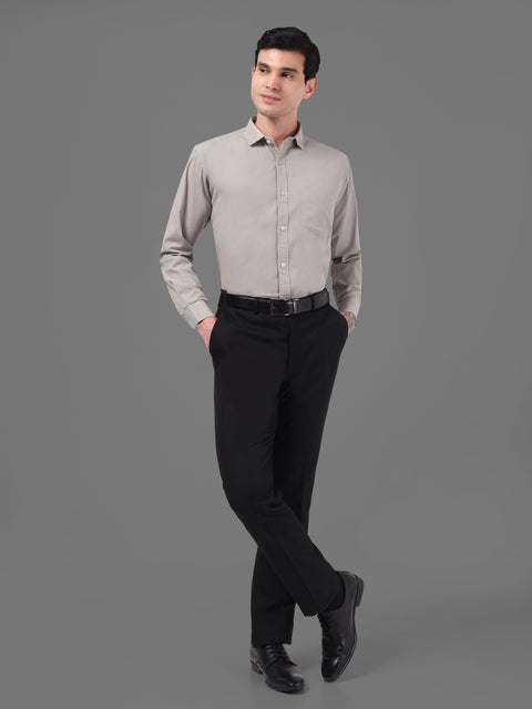 Men Grey Linen Shirt