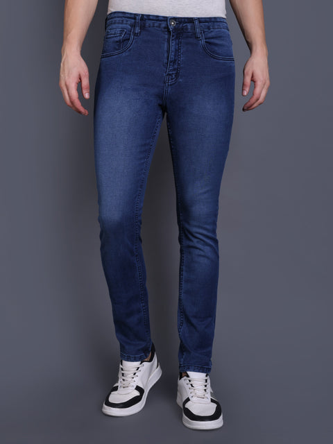 Men Denim Blue Regular Fit Jeans