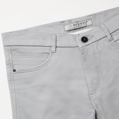 Men Ice Blue Trouser With Patch Pocket