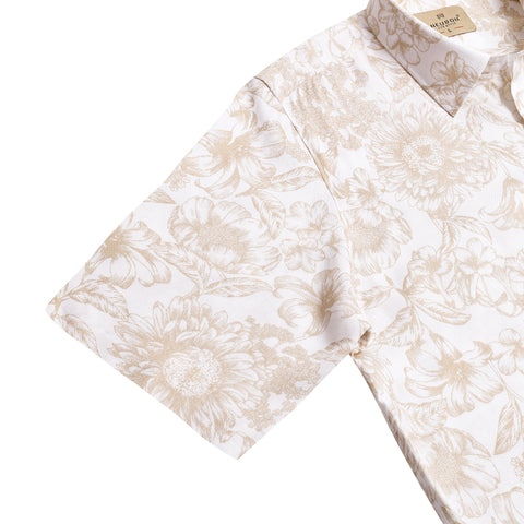Brown Floral Printed Half Sleeves shirt