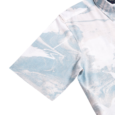 Blue Printed Half Sleeves Shirt