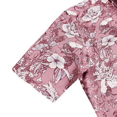 Men Maroon Floral Half Sleeves Shirt
