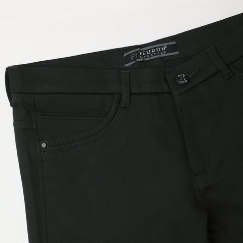 Men Charcoal Black Trouser With Patch Pocket
