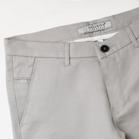 Men Grey Trouser With Bone Pocket