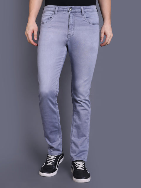 Men Light Grey Regular Fit Jeans