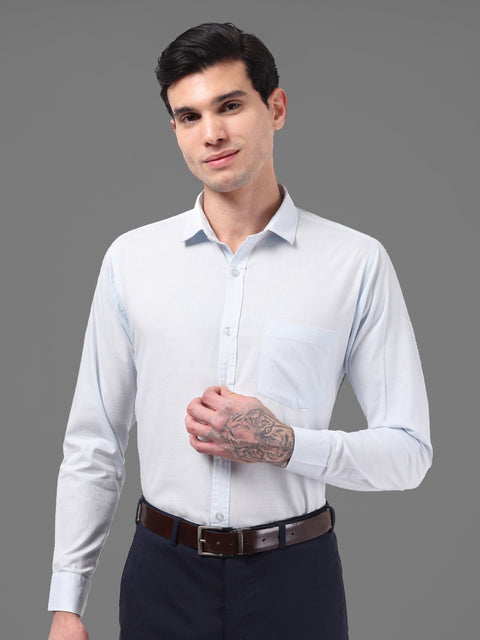 Men Ice Blue Linen Shirt