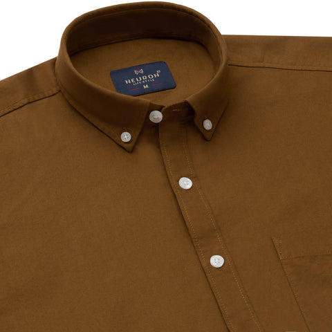 Men Brown Oxford Shirt