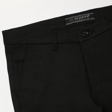 Men Black Cotton chinos
