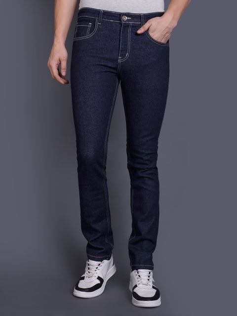 Men Raw Navy Regular Fit Jeans