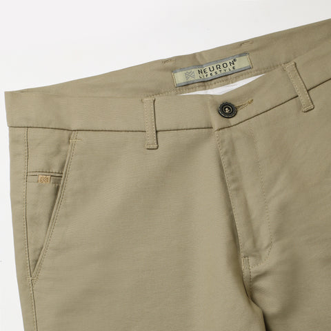 Men Tan Brown Trouser With Bone Pocket