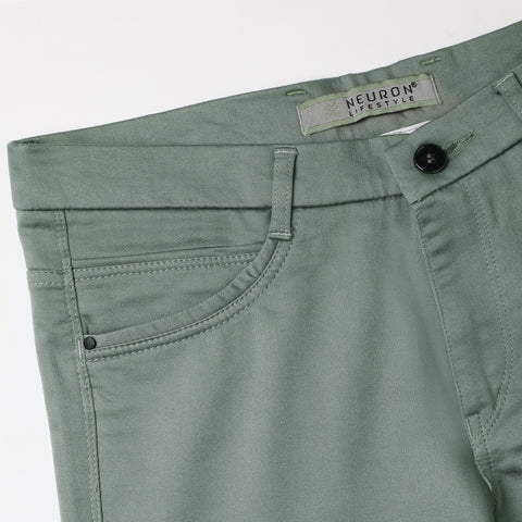 Men Steel Grey Trouser With Patch pocket