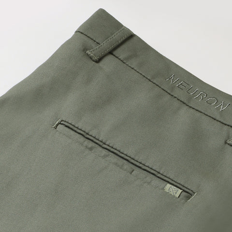 Men Moss Green  Trouser With Bone Pocket