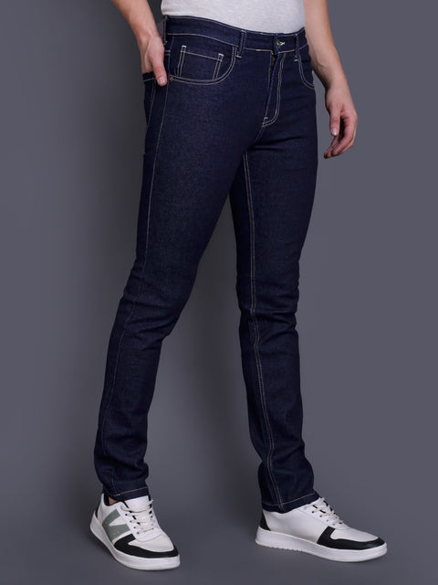 Men Raw Navy Regular Fit Jeans