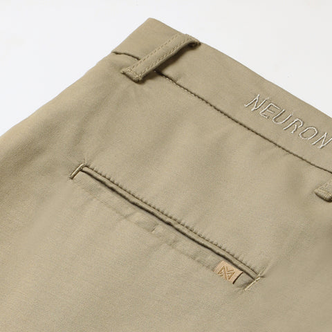 Men Tan Brown Trouser With Bone Pocket