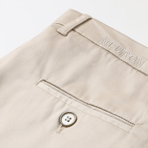 Men Off White Cotton Chinos