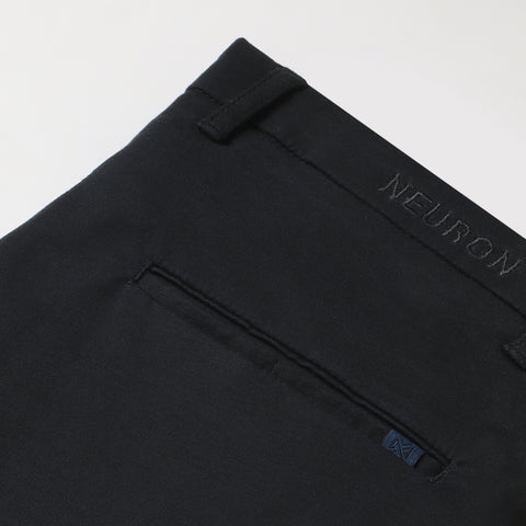 Men Navy Blue Trouser With Bone Pocket