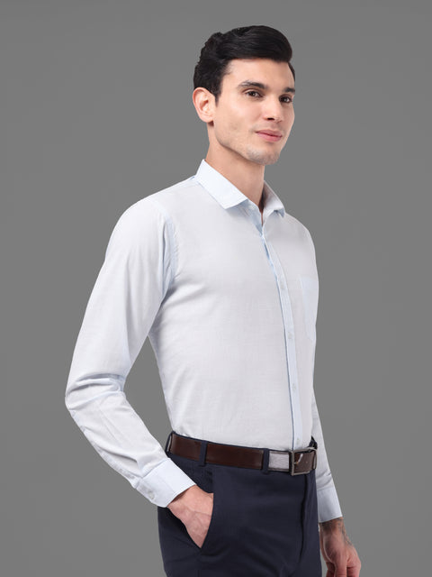Men Ice Blue Linen Shirt