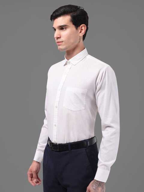 Men White Linen Shirt