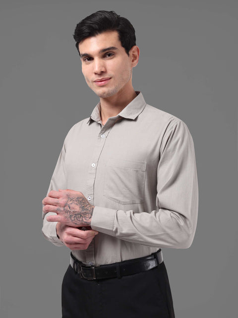 Men Grey Linen Shirt