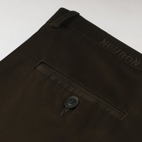 Men Chocolate Brown Cotton Chinos