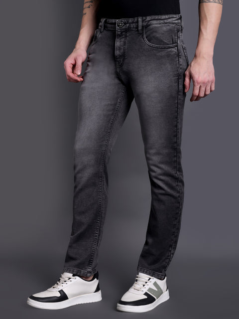 Men Charcoal Black Regular Fit Jeans