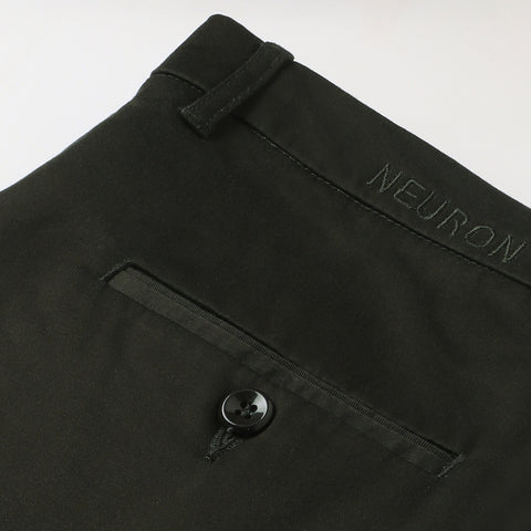 Men Dark Green Cotton Chinos