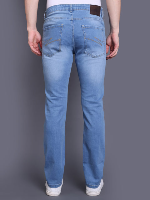 Men Ice Blue Regular Fit Jeans