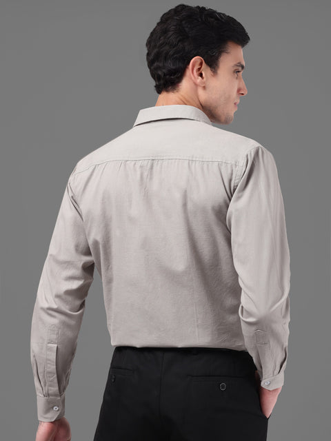 Men Grey Linen Shirt