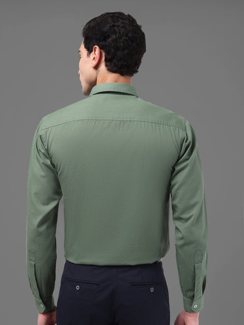 Men Forest Green Linen Shirt