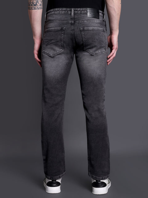Men Charcoal Black Regular Fit Jeans