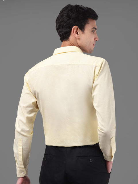 Men Light Yellow Linen Shirt