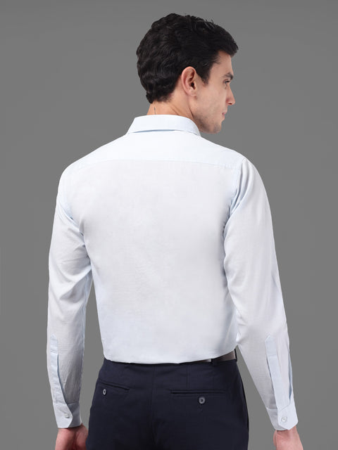 Men Ice Blue Linen Shirt
