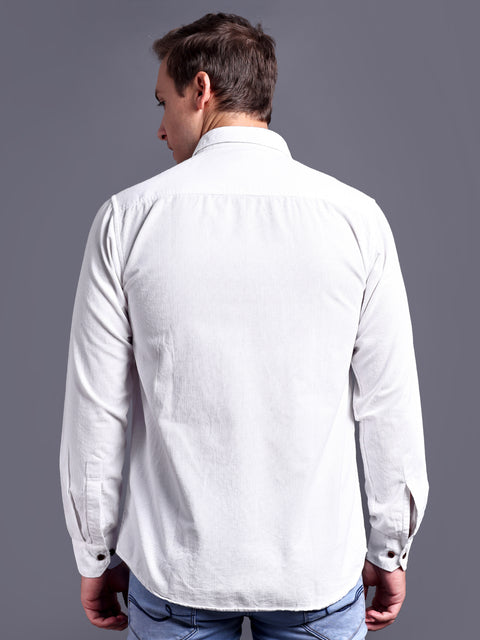 MEN WHITE CORDUROY SHIRT