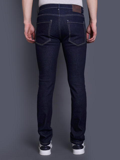 Men Raw Navy Regular Fit Jeans