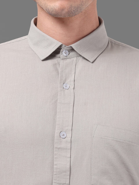 Men Grey Linen Shirt