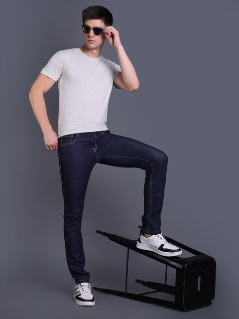 Men Raw Navy Regular Fit Jeans