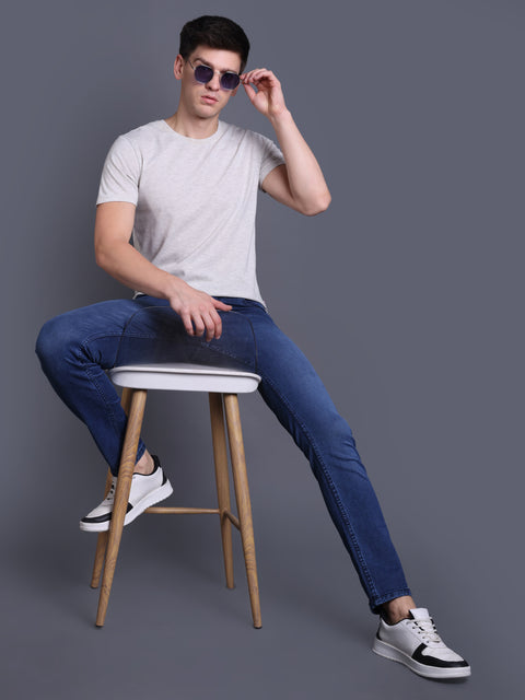 Men Denim Blue Regular Fit Jeans